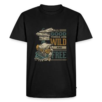 All good things are wild and free - Men's Premium Organic T-Shirt - black - Front - Nico (187cm)