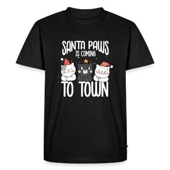 Les pattes du Père Noël arrivent en ville - T-shirt Premium bio Homme - noir - Devant - Nico (187cm)