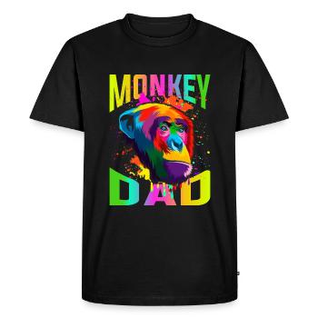Père singe - T-shirt Premium bio Homme - noir - Devant - Nico (187cm)