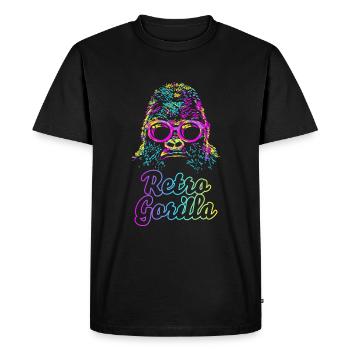 Retro Gorilla - Men's Premium Organic T-Shirt - black - Front - Nico (187cm)