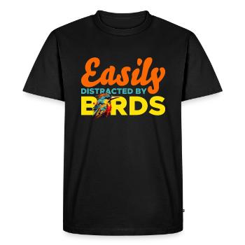 Easily distracted by birds - Men's Premium Organic T-Shirt - black - Front - Nico (187cm)