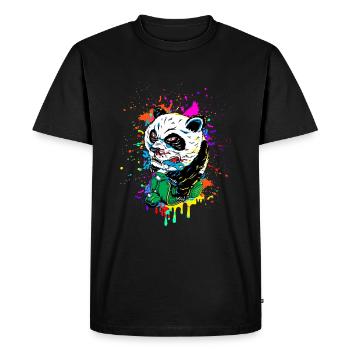 Scooter Riding Panda - Men's Premium Organic T-Shirt - black - Front - Nico (187cm)