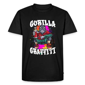 Gorilla Graffiti - Men's Premium Organic T-Shirt - black - Front - Nico (187cm)