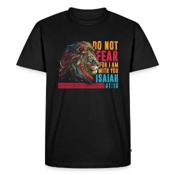 N’aie pas peur, car je suis - T-shirt Premium bio Homme - noir - Devant - Nico (187cm)