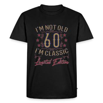 60e anniversaire Vintage drôle dicton - T-shirt Premium bio Homme - noir - Devant - Nico (187cm)