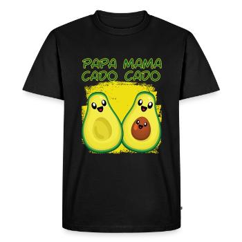Avocat Drôle Mamacado Papacado - T-shirt Premium bio Homme - noir - Devant - Nico (187cm)