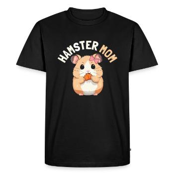 Hamster Maman T-shirt - T-shirt Premium bio Homme - noir - Devant - Nico (187cm)