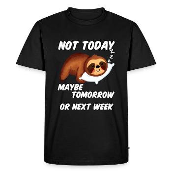 Sloth funny saying not today - Men's Premium Organic T-Shirt - black - Front - Nico (187cm)