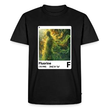 Élément du tableau périodique Fluor (F) 009 - T-shirt Premium bio Homme - noir - Devant - Nico (187cm)