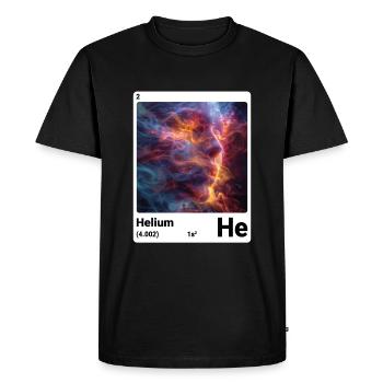 Hélium - He - Élément chimique 002 - T-shirt Premium bio Homme - noir - Devant - Nico (187cm)