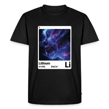 Élément chimique lithium Li 003 - T-shirt Premium bio Homme - noir - Devant - Nico (187cm)