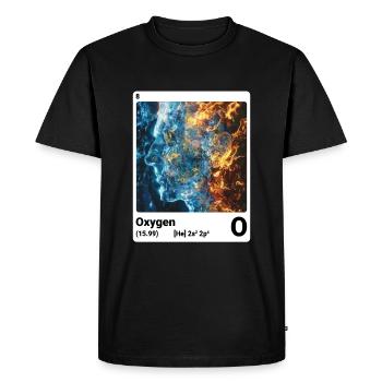 Élément du tableau périodique Oxygène (O) 008 - T-shirt Premium bio Homme - noir - Devant - Nico (187cm)