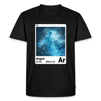 Argon Ar Élément chimique Tableau périodique 018 - T-shirt Premium bio Homme - noir - Devant - Nico (187cm)