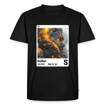 Sulfur S chemical element periodic table 016 - Men's Premium Organic T-Shirt - black - Front - Nico (187cm)