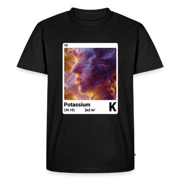 Potassium K chemical element periodic table 019 - Men's Premium Organic T-Shirt - black - Front - Nico (187cm)
