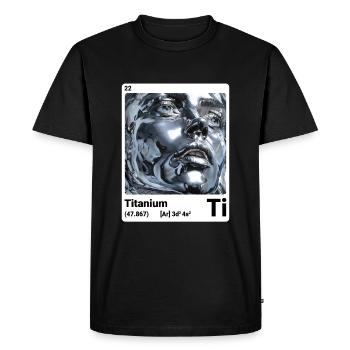 AI am Titane (poids) - T-shirt Premium bio Homme - noir - Devant - Nico (187cm)
