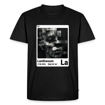 AI am Lanthanum (wt) - Men's Premium Organic T-Shirt - black - Front - Nico (187cm)