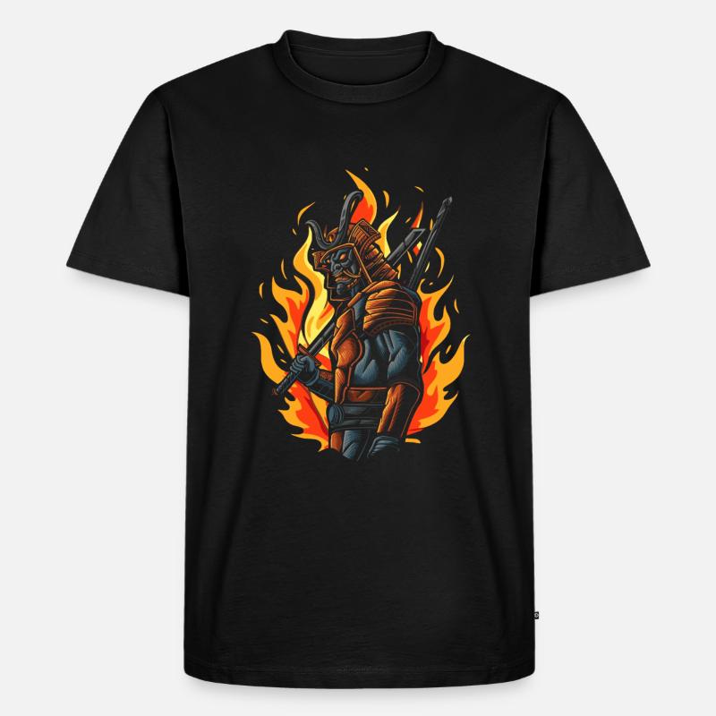 Japanischer Samurai - Männer Premium Bio T-Shirt - Schwarz