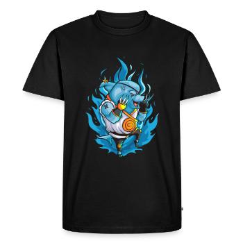 Le requin combattant à la griffe de fer - T-shirt Premium bio Homme - noir - Devant - Nico (187cm)