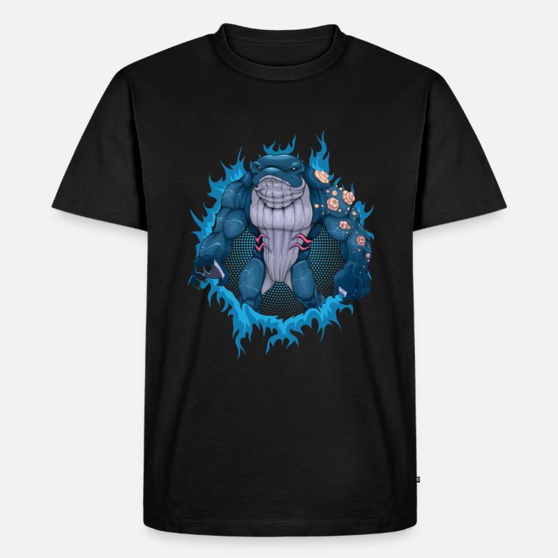Wal-Mutant mit Halbton-Hintergrund - Männer Premium Bio T-Shirt - Schwarz