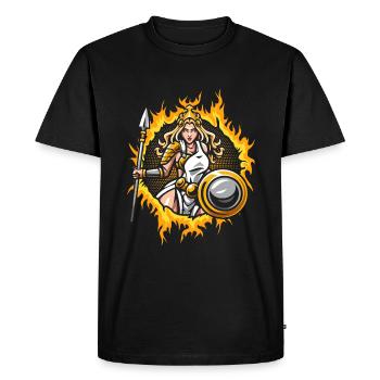 Athéna avec demi-teinte fond de feu doré - T-shirt Premium bio Homme - noir - Devant - Nico (187cm)