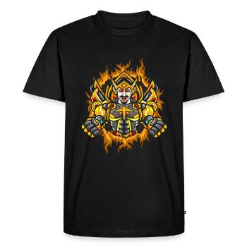 Gatot Kaca avec fond de feu en demi-teinte - T-shirt Premium bio Homme - noir - Devant - Nico (187cm)