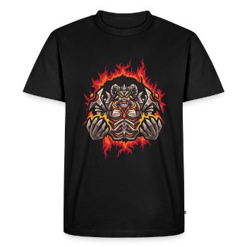 Abysse avec fond de feu en demi-teinte - T-shirt Premium bio Homme - noir - Devant - Nico (187cm)