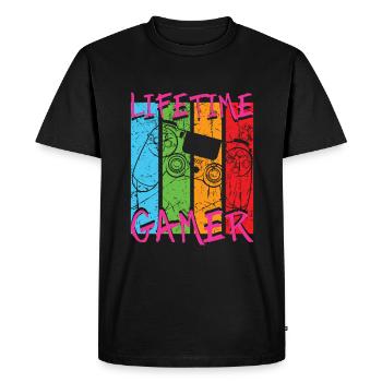 Gaming Vintage Lifetime Gamer - T-shirt Premium bio Homme - noir - Devant - Nico (187cm)