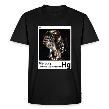 Mercure - Hg - Élément chimique 080 - T-shirt Premium bio Homme - noir - Devant - Nico (187cm)