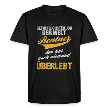 Rentner Rente lustiger Spruch - Männer Premium Bio T-Shirt - Schwarz - Vorne - Nico (187cm)