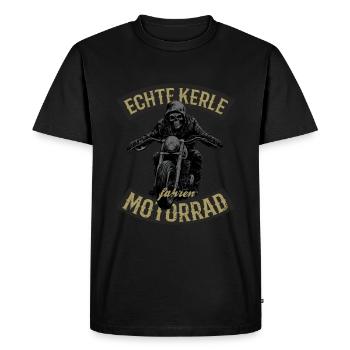 Motorrad Vintage lustiger Spruch - Männer Premium Bio T-Shirt - Schwarz - Vorne - Nico (187cm)