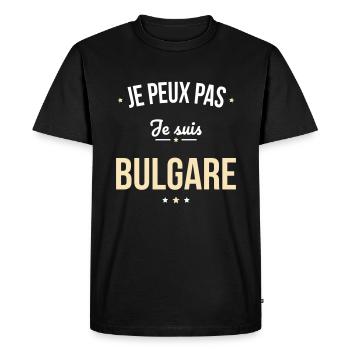 Je peux pas je suis Bulgare - T-shirt Premium bio Homme - noir - Devant - Nico (187cm)