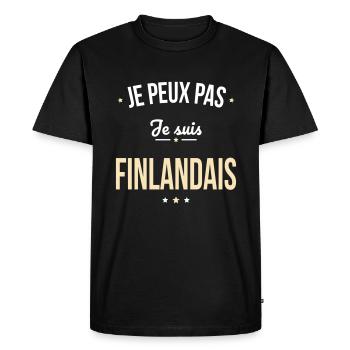 Je peux pas je suis Finlandais - T-shirt Premium bio Homme - noir - Devant - Nico (187cm)