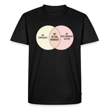 Dancing Funny Venn Diagram Workout Gym - Men's Premium Organic T-Shirt - black - Front - Nico (187cm)
