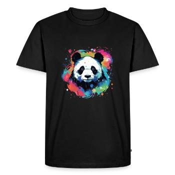 Panda Bear Paint - Men's Premium Organic T-Shirt - black - Front - Nico (187cm)