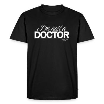 Job Design T-shirt Doctor - Men's Premium Organic T-Shirt - black - Front - Nico (187cm)