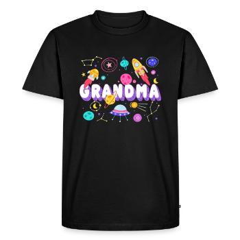 Grandma Outer Space Birthday Party Family Boys - Men's Premium Organic T-Shirt - black - Front - Nico (187cm)