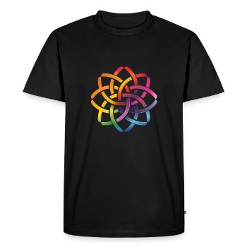 Fleur arc-en-ciel celtique noeud celtique coloré - T-shirt Premium bio Homme - noir - Devant - Nico (187cm)