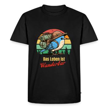 Randonnée Envie de voyager Vacances de randonnée Randonneurs Nature - T-shirt Premium bio Homme - noir - Devant - Nico (187cm)
