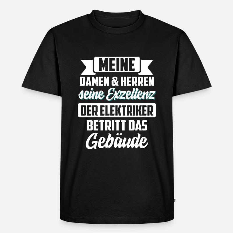 Elektriker - Männer Premium Bio T-Shirt - Schwarz