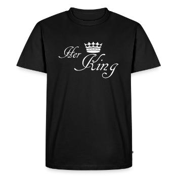 Her King, König, Krone, partner shirt - Men's Premium Organic T-Shirt - black - Front - Nico (187cm)