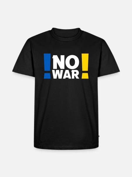 No War Peace Weltfrieden Ukraine - Männer Premium Bio T-Shirt - Schwarz