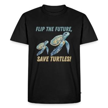 flip the future, save turtles! - T-shirt Premium bio Homme - noir - Devant - Nico (187cm)