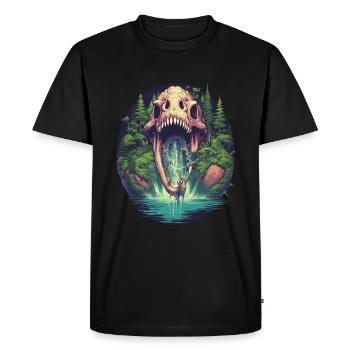 Dinosaure Dinosaure Fossil Carnivor T-Rex - T-shirt Premium bio Homme - noir - Devant - Nico (187cm)