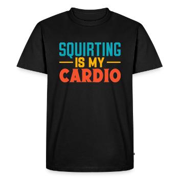 I Heart Squirters Adulte Blague J’Aime Éjaculer - T-shirt Premium bio Homme - noir - Devant - Nico (187cm)