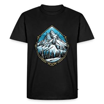 Alps Mountain Peaks - Men's Premium Organic T-Shirt - black - Front - Nico (187cm)