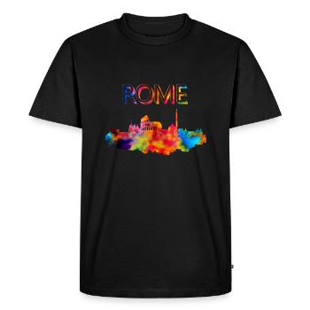 Don de Rome, capitale de l'Italie, capitale de l'Italie - T-shirt Premium bio Homme - noir - Devant - Nico (187cm)