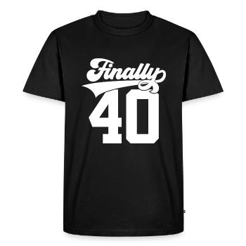 40TH BIRTHDAY FINALLY 40 FINALLY 40 - Men's Premium Organic T-Shirt - black - Front - Nico (187cm)