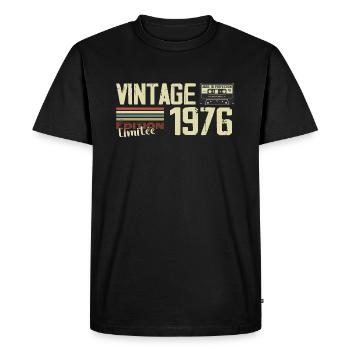 1976 Vintage Rétro Cadeau D'anniversaire 1976 - T-shirt Premium bio Homme - noir - Devant - Nico (187cm)