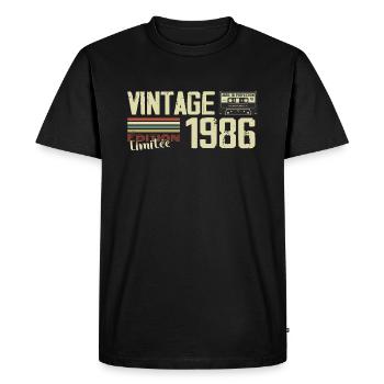 1986 Vintage Rétro Cadeau D'anniversaire 1986 - T-shirt Premium bio Homme - noir - Devant - Nico (187cm)